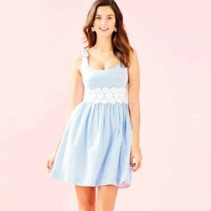 Lilly Pulitzer Tessa Dress Coastal Blue and White Striped